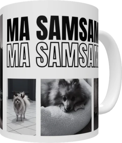 Mug photo personnalisé avec les photos d’un chien